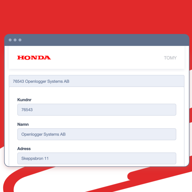 Honda Presales applikationen är utvecklad av Örestad Linux